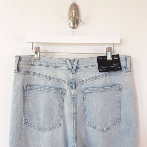 Veronica Beard Jeans Blake Classic Straight High Rise Women's Size 12 31 New wit - Picture 9 of 9